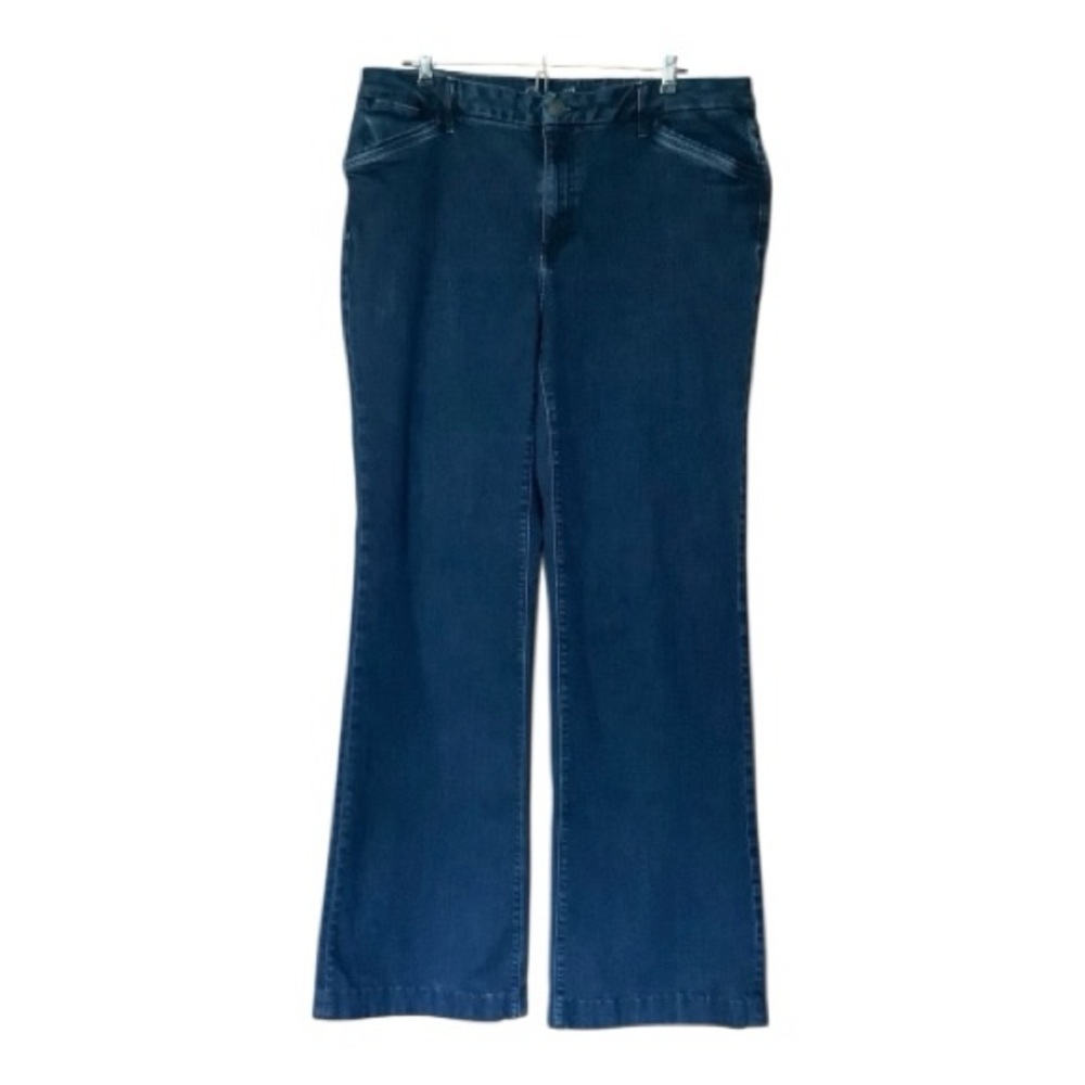 Eddie Bauer Women’s Blue Jeans Slightly CurvySlim Straight Leg Dark Wash 16 Tall